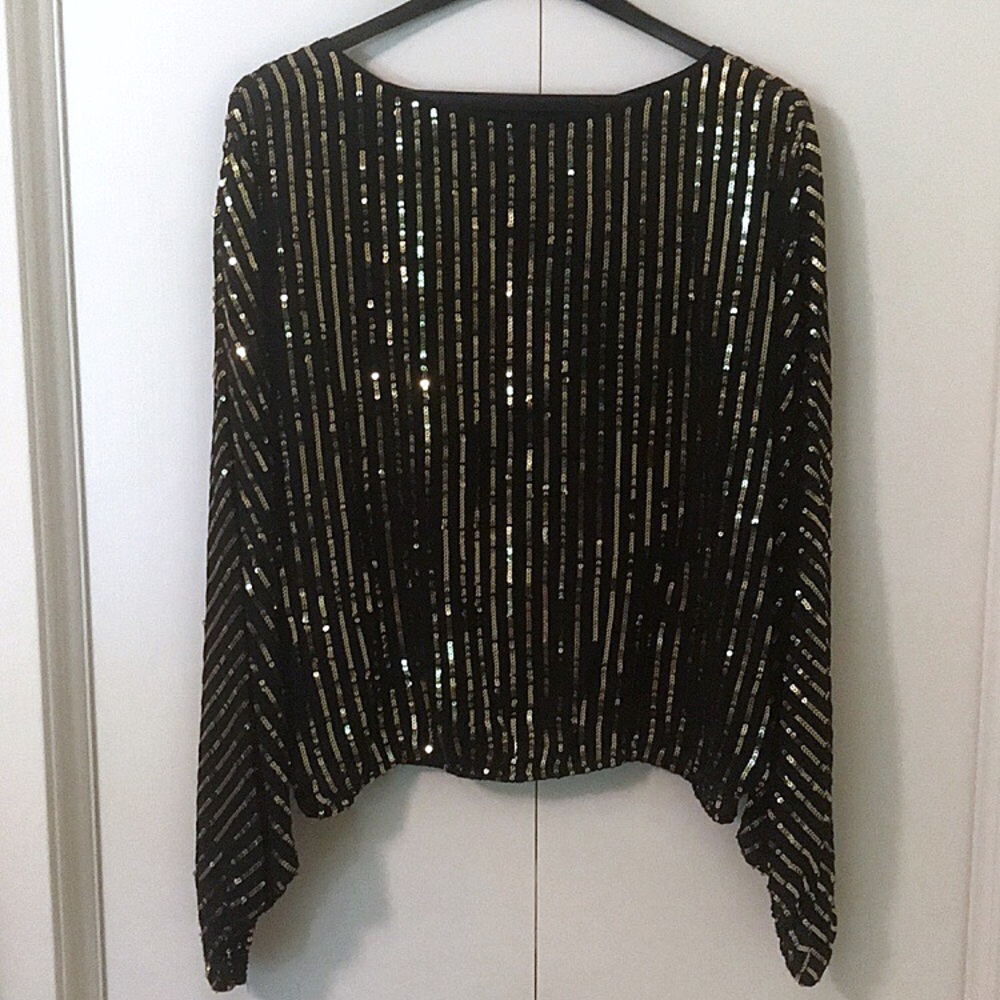 Rachel Zoe sequin top with dolman sleeves